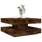 vidaXL Salontafel 360 graden draaibaar 70x70x34,5 cm gerookt, Huis en Inrichting, Tafels | Salontafels, Verzenden, Nieuw, Overige houtsoorten