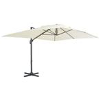 vidaXL Zwevende parasol met aluminium paal 400x300 cm zand, Verzenden, Nieuw, Meer dan 4 meter