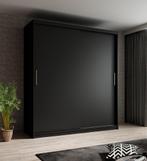 Meubella | Kledingkast mat zwart 180x62x200 schuifdeur, Nieuw, 150 tot 200 cm, Modern, 50 tot 75 cm