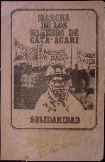 Mijnwerkers van Peru demonstreren op poster (lijst optie) beschikbaar voor biedingen