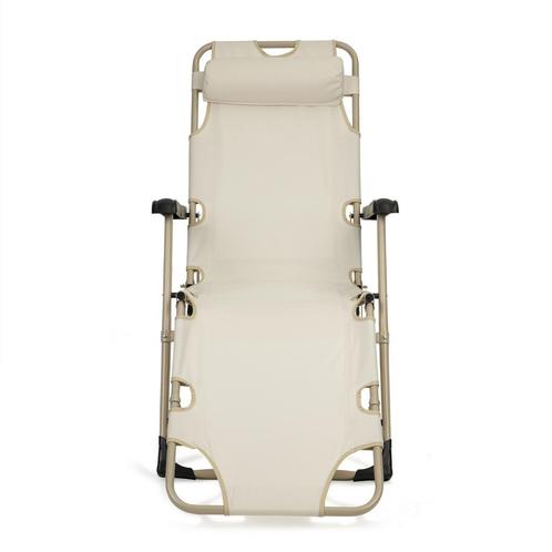 Tuinstoel Ligstoel Beige - 2-in-1 Retourdeal! 60% Korting, Tuin en Terras, Tuinstoelen, Nieuw, Metaal, Ophalen of Verzenden