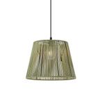 Buiten hanglamp zwart met groene kap van touw IP44 - Cava, Nieuw, Overige materialen, Minder dan 50 watt