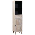 vidaXL Badkamer Kast Wit 38 x 33.5 x 160 cm Massief Mango, Verzenden, Nieuw