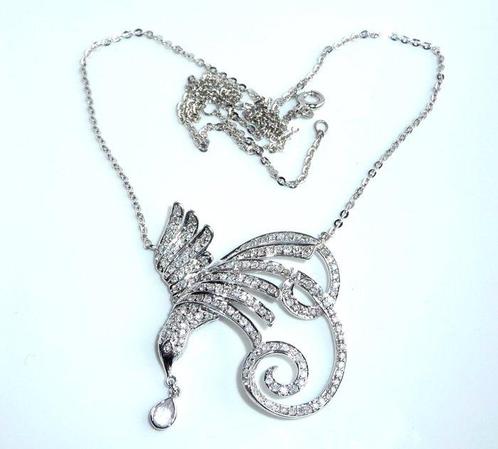 Halsketting - 18 karaat Witgoud - 1.70ct. tw. Diamant, Sieraden, Tassen en Uiterlijk, Kettingen