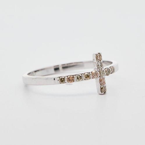 Zonder Minimumprijs - Ring 14 kt. - 0.16ct. tw. Diamant, Sieraden, Tassen en Uiterlijk, Ringen