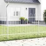 vidaXL Tuinafscheiding met Hoepeltop Wit 6,8x1,2 m Staal, Verzenden, Nieuw, IJzer