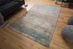 Vintage katoenen tapijt MODERN ART 240x160cm grijs turquoise, Ophalen of Verzenden, Nieuw