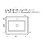 Badkamermeubel Boss & Wessing Pepper Acryl Wastafel Zonder, Ophalen of Verzenden, Nieuw