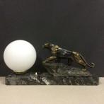 Tafellamp - Marmer, Zinklegering - Panther, Antiek en Kunst