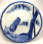 Bord - Keramiek - Blue/White Heron Bamboo