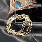 18 Krt. Gouden solide schakel ketting | 79 cm, Sieraden, Tassen en Uiterlijk, Kettingen, Ophalen of Verzenden, Gebruikt, Overige kleuren