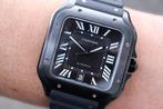 Horloge Cartier Santos Large Black DLC 09/2020 Horloge+doos, Overige merken, Gebruikt, Staal, Polshorloge