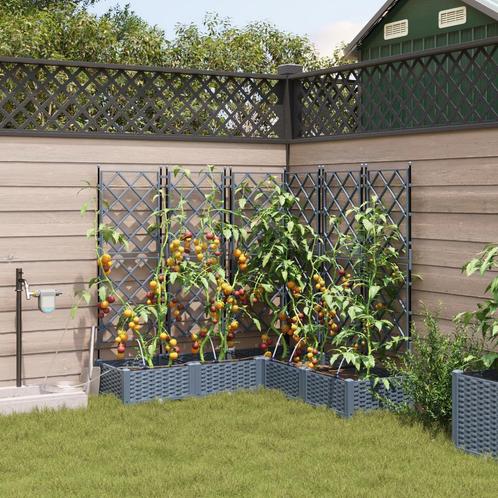 vidaXL Tuinplanten 1 pc Lichtgrijs 120 x 120 x 126 cm, Tuin en Terras, Bloembakken en Plantenbakken, 100 cm of meer, Nieuw, Metaal