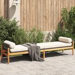 vidaXL Tuinbank met kussen poly rattan acacia zwart, Verzenden, Nieuw, Rotan