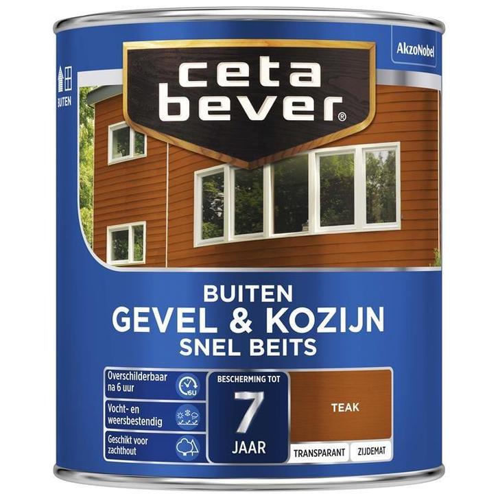 Cetabever Gevel & Kozijn snel beits dekkend zijdemat - wi..., Doe-het-zelf en Verbouw, Verf, Beits en Lak, Beits, Wit, Nieuw, Minder dan 5 liter
