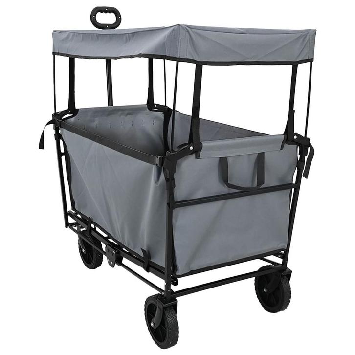 vidaXL Vouwbare Handtrolley Grijs 105 x 56.5 x 116 cm Oxford, Doe-het-zelf en Verbouw, Gereedschap | Overige machines, Nieuw, Verzenden