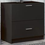vidaXL Wastafelkast 59x37x59 cm bewerkt hout zwart, Huis en Inrichting, Badkamer | Badkamermeubels, Verzenden, Nieuw, Minder dan 100 cm