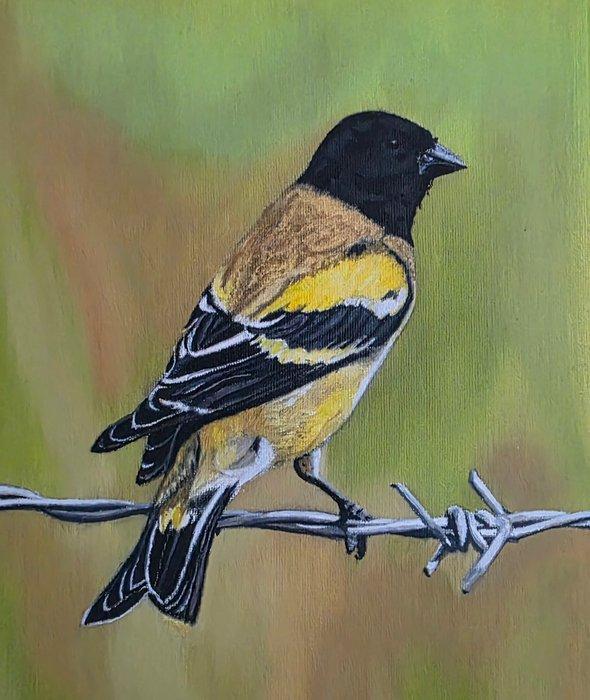 R.Benda(1953) - Sijsje in zijn natuurlijke omgeving, Antiek en Kunst, Kunst | Schilderijen | Klassiek