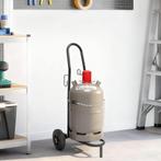 vidaXL Handtrolley Zwart en Rood 49 x 49 x 101 cm Staal, Doe-het-zelf en Verbouw, Gereedschap | Overige machines, Verzenden, Nieuw