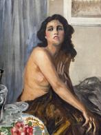 Giuseppe Palanti (1881-1946), Attr. a - Donna in interno, Antiek en Kunst