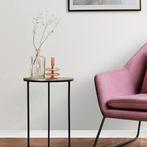 Bijzettafel - Livion Pado Hoog - Rond - 41cm - Zwart/Zilver, Huis en Inrichting, Tafels | Eettafels, Ophalen of Verzenden, Nieuw