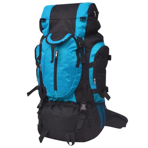 vidaXL Rugzak hiking XXL 75 L zwart en blauw, Sieraden, Tassen en Uiterlijk, Tassen | Rugtassen, Nieuw, Verzenden