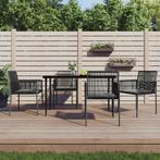 vidaXL Tuinstoelen 4 st met kussens 54x60,5x83,5 cm poly, Tuin en Terras, Tuinstoelen, Verzenden, Nieuw, Rotan
