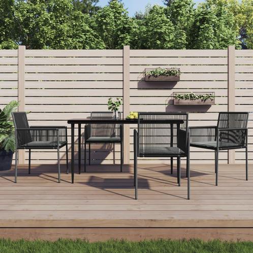 vidaXL Tuinstoelen 4 st met kussens 54x60,5x83,5 cm poly, Tuin en Terras, Tuinstoelen, Nieuw, Rotan, Verzenden