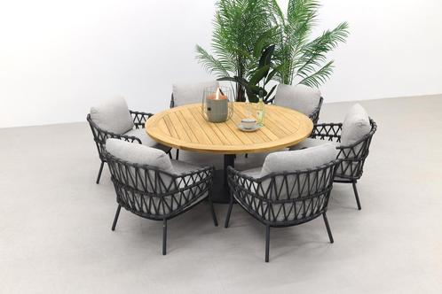 4 Seasons Calpi/Saba Ø160 cm. - Low dining - ronde tuinset, Tuin en Terras, Tuinsets en Loungesets, Tuinset, Nieuw, Hout, Verzenden