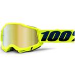 Crossbril 100% Accuri Fluo Geel met spiegellens, Nieuw met kaartje, Motorcrosskleding, 100%