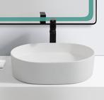 SALE - Rogas 50 - Mat wit - Waskom -  -  - Keramiek -  Ovaal, Doe-het-zelf en Verbouw, Sanitair, Ophalen of Verzenden, Nieuw