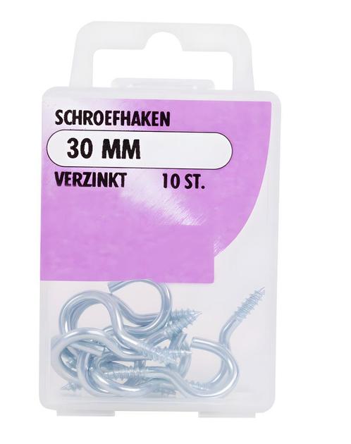 Set van 10 schroefhaakjes (30 mm), Doe-het-zelf en Verbouw, Gereedschap | Handgereedschap, Nieuw, Ophalen of Verzenden
