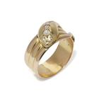 Ring 18kt gouden ring met diamanten spiraalslang, Sieraden, Tassen en Uiterlijk, Ringen, Nieuw