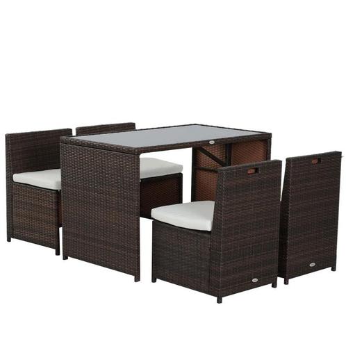 TRUUSK 5-delige Polyrattan Tuinmeubelset - Rotan Tuinset - S, Tuin en Terras, Tuinsets en Loungesets, Nieuw, Verzenden