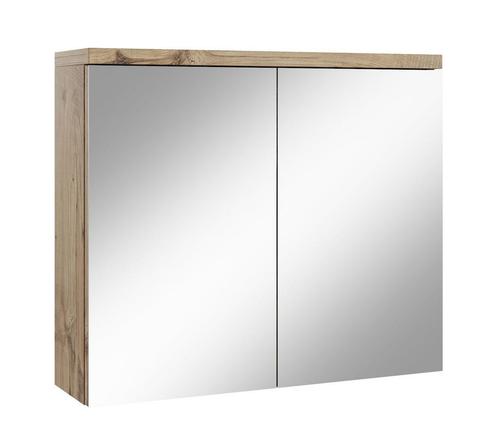 Badkamerkast Toledo 80 x 20 x 60 cm Kastanje Spiegelkast, Huis en Inrichting, Badkamer | Badkamermeubels, Nieuw, Spiegelkast, Verzenden