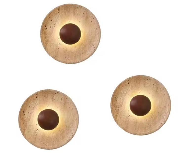 Moderne Natuursteen Wandlamp – Houten Blaker Sfeerverlichtin, Huis en Inrichting, Lampen | Spots, Nieuw, Verzenden