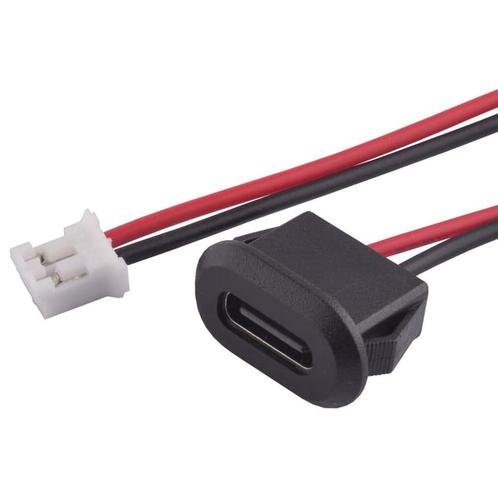 USB Type-C Connector + Aansluitkabel - Inbouw -USB Type-C, Hobby en Vrije tijd, Elektronica-componenten, Nieuw, Verzenden