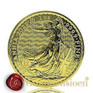 1 Oz Britannia gouden munt 999,9 Puur Goud 1 Troy Ounce AU, Postzegels en Munten, Edelmetalen en Baren, Goud, Ophalen of Verzenden