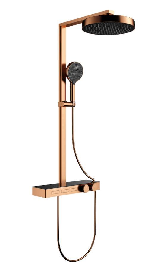 SALE - Parro - Rosé goud - Piano button - Doucheset opbouw -, Doe-het-zelf en Verbouw, Sanitair, Nieuw, Ophalen of Verzenden