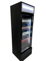 Glasdeur Koelkast 360L – Zwart FCU-370 BL, Gebruikt, Koelen en Vriezen