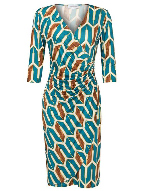 Jurk Joyce Petrol L (40), Kleding | Dames, Jurken, Verzenden