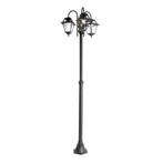 Klassieke buiten lantaarn zwart 235 cm 3-lichts IP44 - Berta, Tuin en Terras, Buitenverlichting, Nieuw, 50 tot 250 watt