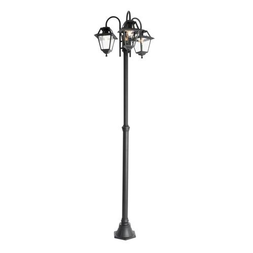 Klassieke buiten lantaarn zwart 235 cm 3-lichts IP44 - Berta, Tuin en Terras, Buitenverlichting, Nieuw, 50 tot 250 watt