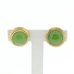 Gouden oorstekers met Jade (oorbellen, gouden oorringen), Sieraden, Tassen en Uiterlijk, Oorbellen, Gebruikt, Overige kleuren