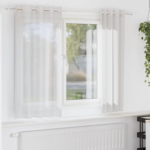 vidaXL Gordijnen voile met doorvoertules 2 st wit, Huis en Inrichting, Stoffering | Gordijnen en Lamellen, Wit, Nieuw, Verzenden