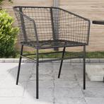 vidaXL Tuinstoelen 2 st poly rattan zwart, Tuin en Terras, Tuinstoelen, Verzenden, Nieuw, Rotan