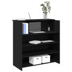 vidaXL Receptiebalie 100x50x103,5 cm bewerkt hout zwart, Huis en Inrichting, Bureaus, Verzenden, Nieuw