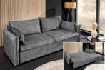 Design slaapbank APARTMENT 215 cm grijs fluwelen 3-zitsbank, Ophalen of Verzenden, Nieuw