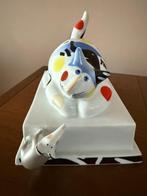 Villeroy & Boch - Beeldje - Zittende kat op sokkel met muis, Antiek en Kunst