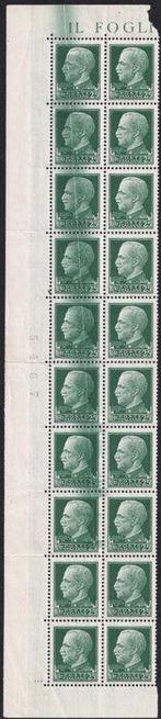 Koninkrijk Italië 1929 - Imperiale 25 c. groen, blok van 20, Gestempeld